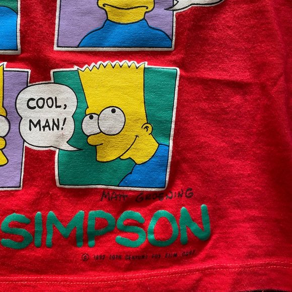 vintage 1992 bart simpson kids tank top label size 6 - Picture 5 of 9